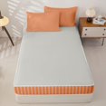 thumbnail image 4 of Castle Fairy Mid Century Vertical Stripe Zipper Twin Comforter Sets with Fitted Sheet and 2 Pillowcases,Vintage Linear Texture Zipper Bedding Set,Pink Soft Pink,Reversible, 4 of 7