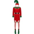 thumbnail image 3 of Sxiwei Womens Christmas Elf Costume Dress Cosplay Outfits Xmas Velvet Santa Hat Thigh High Socks Sets Red 180/XXL, 3 of 7