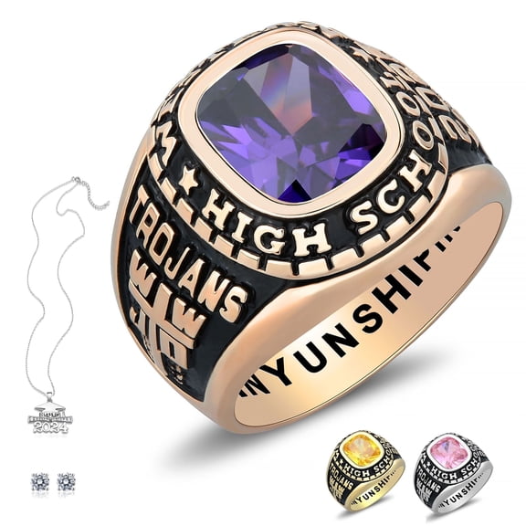 Cccjcinata sterling silver Graduation ring for men high school -Personalized customizable-men's class ring college rings…