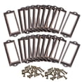 thumbnail image 1 of Unique Bargains 83x30mm Drawer Tag Label Metal Label Holder File Tag Frames Copper Tone 30 Pack, 1 of 6