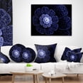 thumbnail image 3 of Designart Glittering Bright Blue Fractal Flower - Floral Throw Pillow - 16x16, 3 of 4