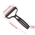 thumbnail image 3 of FEOLGEHLY Double Sided Pet Dematting Comb for Dogs and Cats, Undercoat Rake with Stainless Steel Blades, Safe Deshedding and Detangling Pet Brush for Long Hair Grooming (Black), 3 of 8