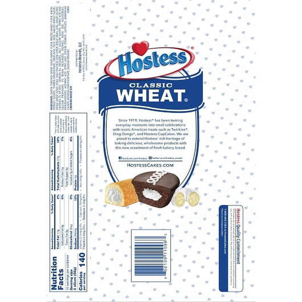 Hostess Wheat Bread Fresh Case, 18 Ounce, 4 Packs Per Case