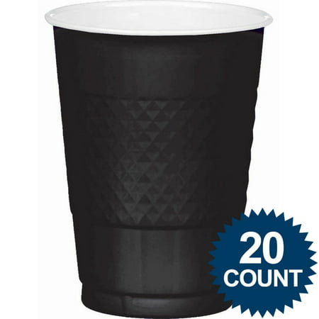 Black 16oz. Plastic Cups (20 Pack) - Party Supplies