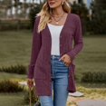 thumbnail image 6 of Women's Ribbed Knit Cardigan with Pockets Lightweight Long Sleeve Open Front Cover Up Cozy Lounge Wear for Fall, 6 of 9