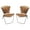 Brown, variant on Home Square Iron & Leather Accent Chair in White Finish - Set of 2