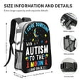 thumbnail image 4 of Zufioo I Love With Autism To The Moon And Back Print Transparent Backpack, 16-inch PVC Waterproof Schoolbag, Suitable for Campus Work and Travel, Unisex, 4 of 7
