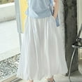 thumbnail image 4 of Miluxas Girls Maxi Skirts Summer Boho Solid Beach Elastic High Waist Pleated A-Line Flowy Swing Long Maxi Skirts White 15 Years(170), 4 of 9