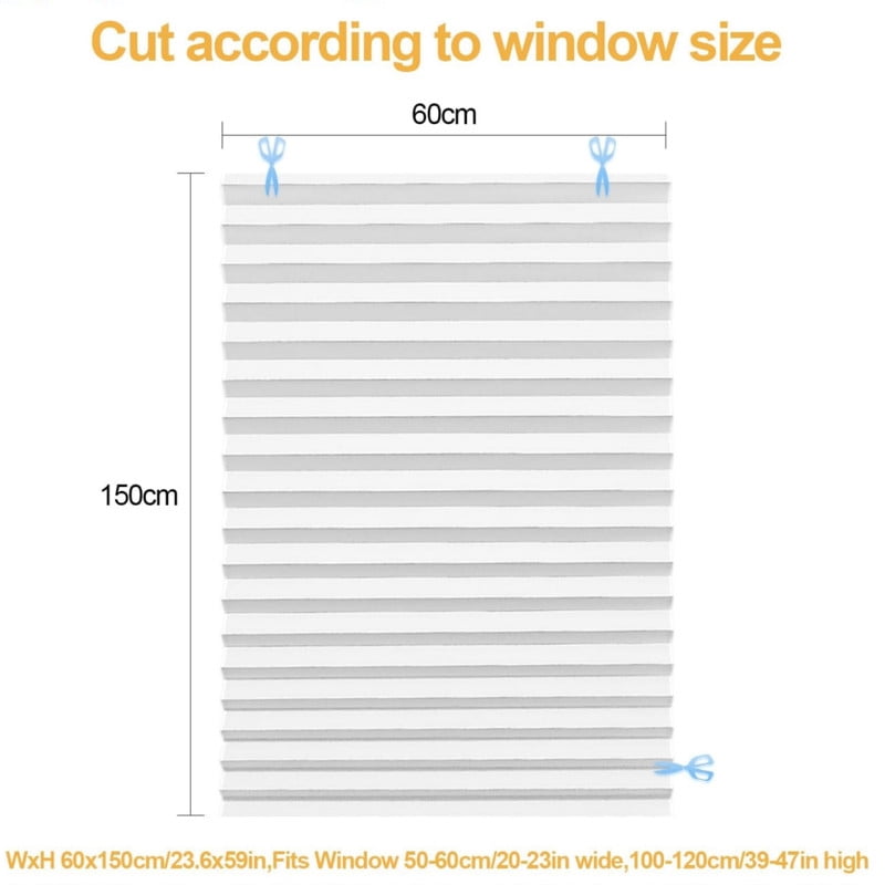 4pack No Drill Temporary Blinds Stick on,24X59" Easy Fit Self Adhesive Blinds,Non-Woven Fabric Crop According to Size,Curtains for Bedroom Kitchen Bathroom Windows, White