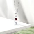 thumbnail image 4 of Gem Stone King 925 Sterling Silver White Moissanite 3 Stone Pendant Necklace for Women (1.63 Cttw, Gemstone Birthstone, Round 6MM, 5MM and 4MM, with 18 inch Chain), 4 of 4