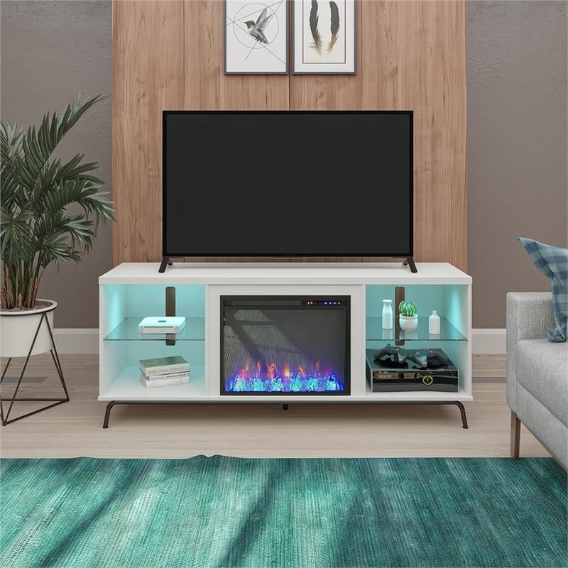 Ameriwood Home Melbourne Fireplace TV Stand for TVs up to 70" in White