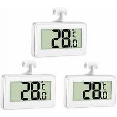 Termómetro para refrigerador 3X Termómetro digital para congelador Termómetro para refrigerador Termómetro para congelador impermeable para dormitorio con pantalla LCD con gancho para lectura de temp