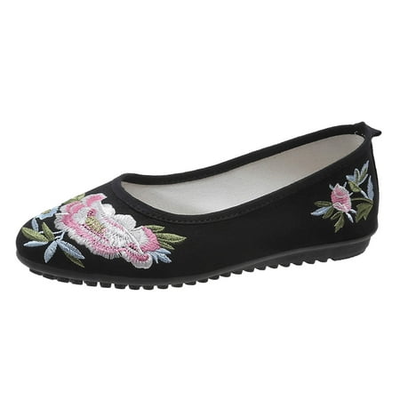 

fvwitlyh Ladies Flats Shoes Size 8 Fashion Autumn Women s Casual Shoes Flat Lightweight Ethnic Womens Summer Flats Shoes Size 8