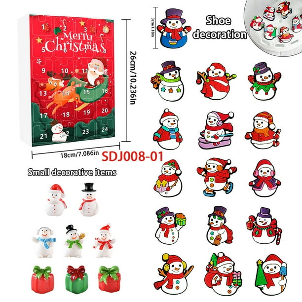 Navidad Adviento nueva Navidad 24 cuenta atrás calendario caja Navidad serie caja ciega dibujos animados muñeco de nieve caja sorpresa