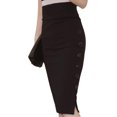 thumbnail image 4 of Naliha Falda lápiz para mujer, cintura alta, para trabajar, bodycon, oficina, faldas midi, 4 of 5