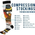 thumbnail image 3 of GZHJMY High Elasticity Compression Socks, High Knee Socks Adult Universal Leisure Relieve Fatigue,Thanksgiving Turkey Travel Daily with Running (1 Pair), 3 of 7