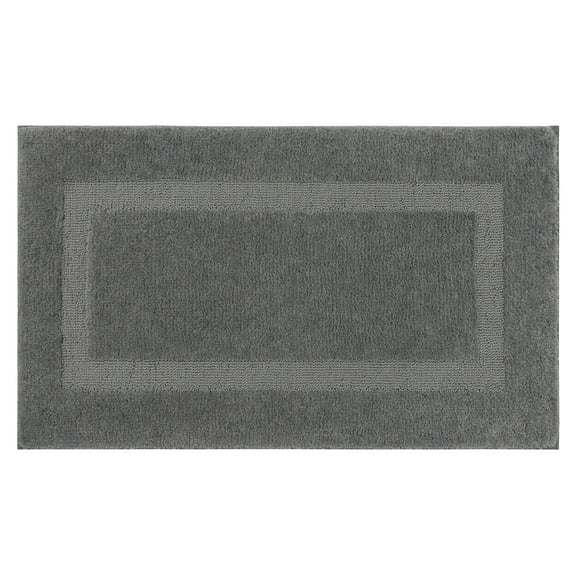 Mohawk Prestige Bath Mat Soft Absorbent Quick Dry Machine Washable Non-Slip Bathroom Mat, Pewter, 17" x 24"