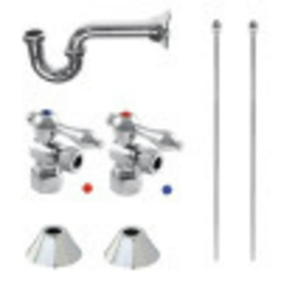 Kingston Brass CC53301LKB30 Standard Mount Traditional Plumbing Sink Trim Kit with P-Trap, Polished Chrome