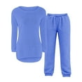 thumbnail image 5 of KKBOTIVE Girls Fleece 𝐏ajamas Fuzzy Fashion Outfits Pullover Sweatshirt and Jogger Pants Winter Matching Sweater Sets, Blue Size: 5-6 years, 5 of 6