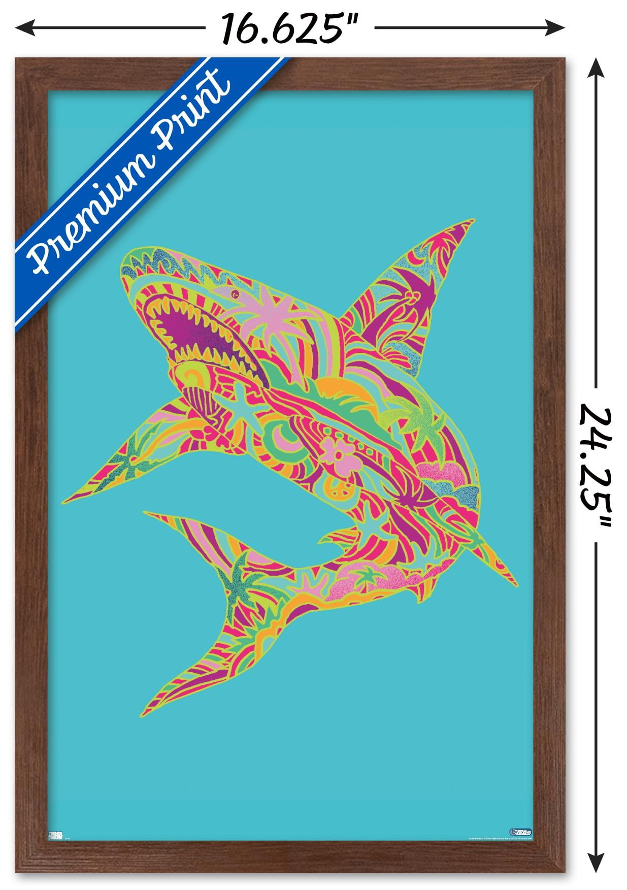 Jim Baldwin - Lily Shark Wall Poster, 14.725" x 22.375" Framed
