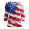 thumbnail image 4 of DHFJKG 3/4 Sleeve Shirts For Women Independence Day Round Neck Graphic Tee 4Th Of July 250 Years Anniversary USA T Shirt, 4 of 4