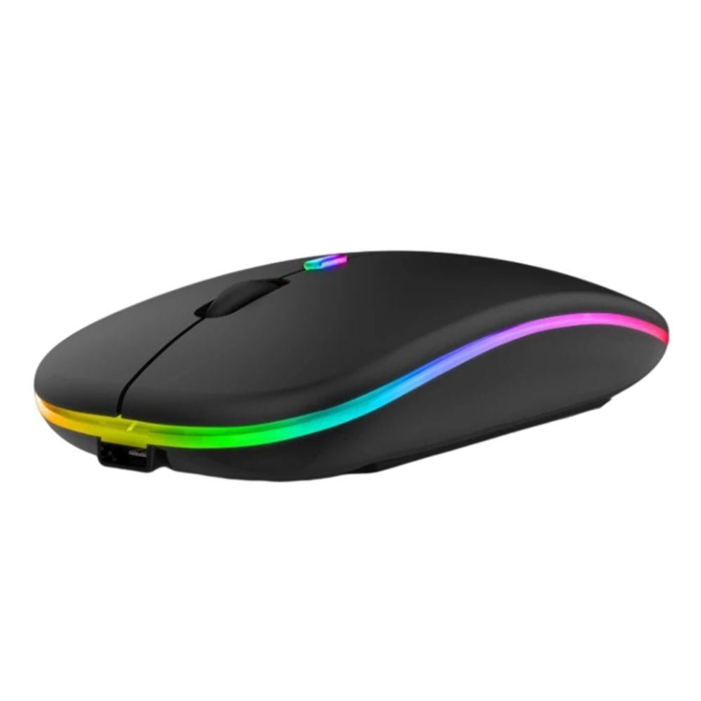 LED Wireless Mouse, Rechargeable Silent RGB Up Computer Mouse with USB Receiver, 2.4G Slim Portable Office Cordless Mice for Laptop, PC, ChromeBook, Tablet, Mac(Black) - Walmart.com