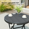 thumbnail image 4 of CoSoTower Foldable Round Patio Table for 4, Outdoor Dining Table with HDPE Tabletop and Steel Frame, Dark Grey, 4 of 7