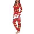 thumbnail image 3 of Conjunto de pijama de dos piezas para mujer, jersey de manga larga con diseño navideño, ropa de casa cómoda e informal, otoño, 3 of 4
