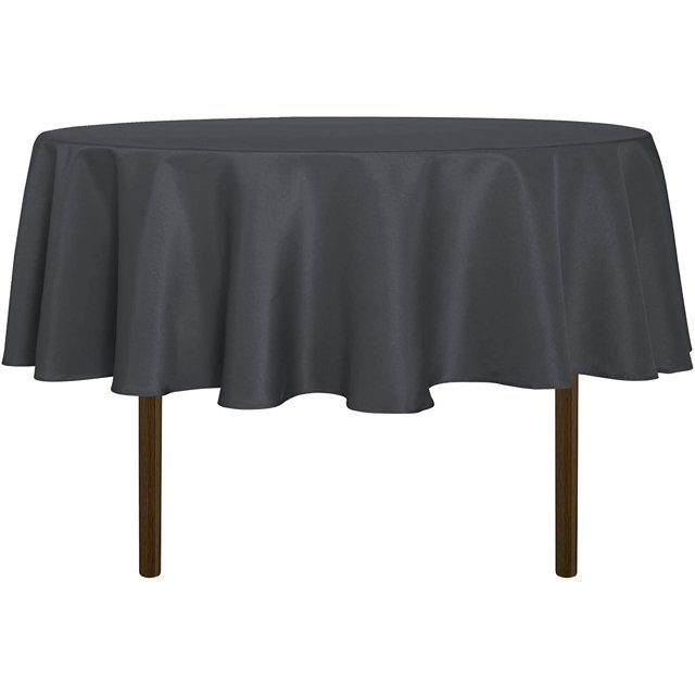 LAICAIW Nappe Ronde - 80 Pouces - Résistante à l'Eau, Anti-Déversement, Lavable, Nappe en Polyester, Tissu Décoratif, Housse de Table pour Table à Manger, Buffets, Fêtes et Camping, Gris