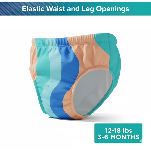 Lot De 2 Couches De Natation Réutilisables Pour Bébé - Vert Et Bleu Marine - Lavables, Respirantes Et Anti-Fuites Unisexes Pour Piscine Et Cours De Natation