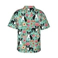 thumbnail image 4 of Boston Terrier Dogs Flower Floral Men'S 3d Print Casual Button Down Shirts, Novelty Hawaiian Short Sleeves M, 4 of 7