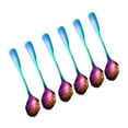 thumbnail image 1 of Inteprter Cucharadita de acero inoxidable con forma de concha, juego de cubiertos de viaje, cuchara, café, postres, azúcar, té de la tarde, 6 Type2 NO2, 1 of 6