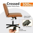 thumbnail image 6 of FDW Cross-Leg Home Office Chair - Armless Adjustable w/Wide Seat & U-Back,Brown, 6 of 7
