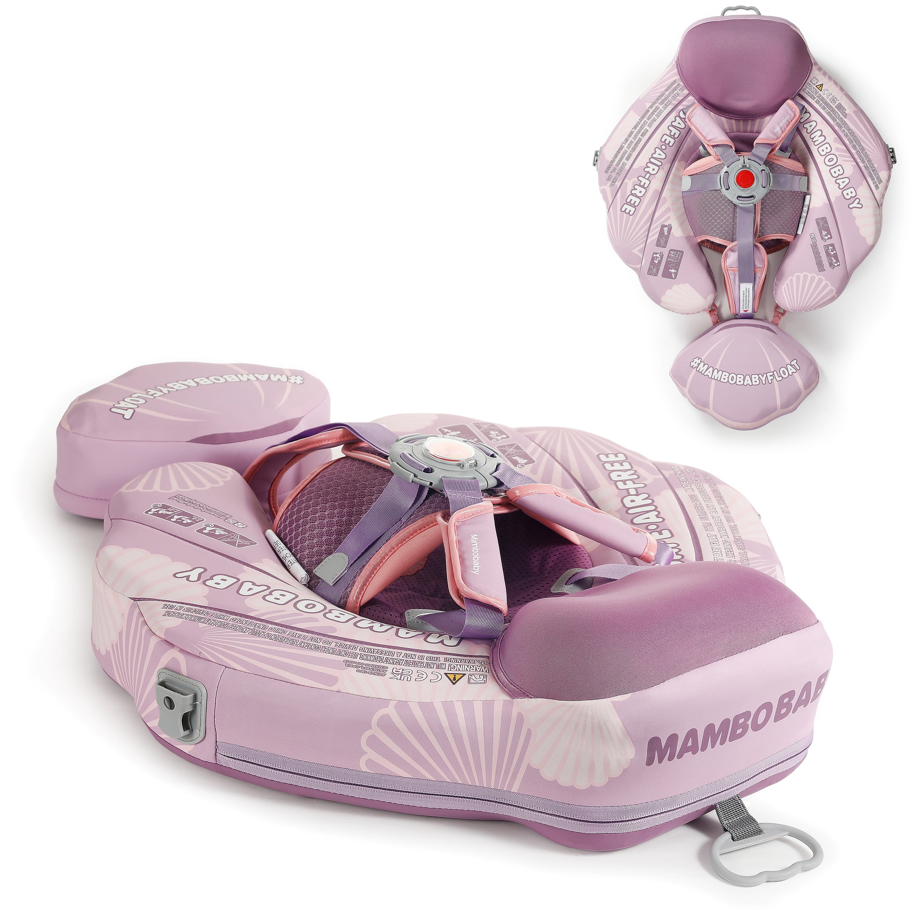 Mambobaby Baby Pool Float with 3D Canopy- Pink