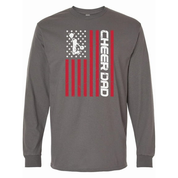 Inktastic Cheer Dad Distressed Red Flag Design Long Sleeve T-Shirt