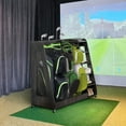 thumbnail image 2 of YIYADO Gray Wooden Golf Bag Storage Rack with 3 Drawers, Holds 2 Stand Bags and 14+ Clubs, Stores Golf Balls, Shoes and Accessories, Indoor and Outdoor, 2 of 6