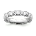 thumbnail image 1 of 925 Sterling Silver Stackable Expressions Rhodium Hearts Ring Size: 9; for Adults and Teens; for Women and Men, 1 of 5