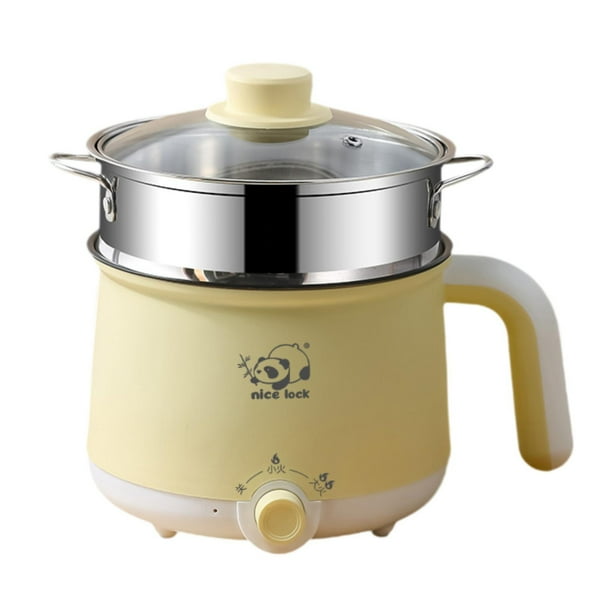 Mini olla caliente de 2 velocidades antiadherente portátil para cocinar gachas de avena, bistec vaporizador de acero