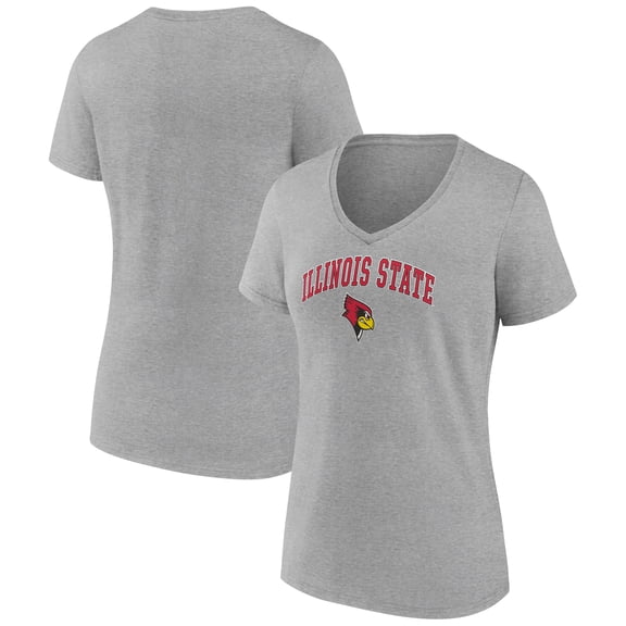 Women's Gray Illinois State Redbirds Campus V-Neck T-Shirt