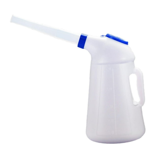 Jarra de medición de aceite con tapa de fugas portátiles de aceite eficiente portátil resistente con jarra de aceite de boquilla para automóvil de 5L