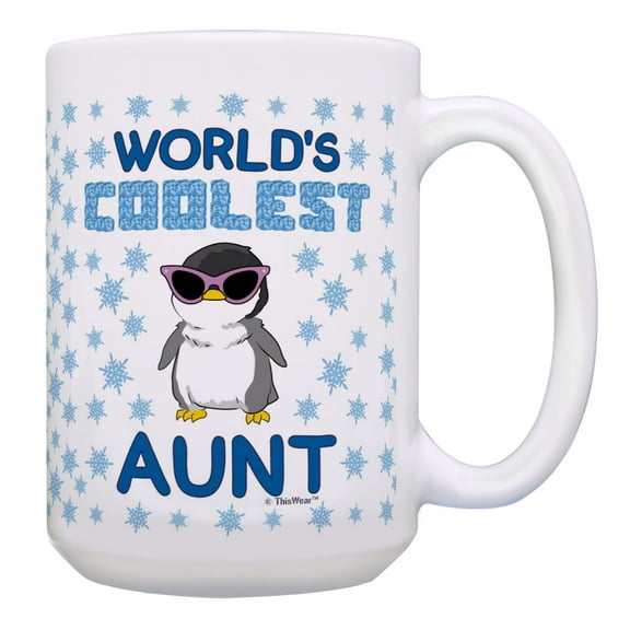 ThisWear Aunt Birthday World's Coolest Aunt Niece Aunt Nephew 15oz Coffee Mug
