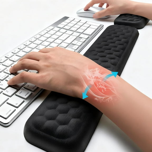 BKER Wrist Rest Pads L Shaped 12 In Desk Edge Memory Foam Elbow&Wrist Rest Supportive Cushion for Desk Computer