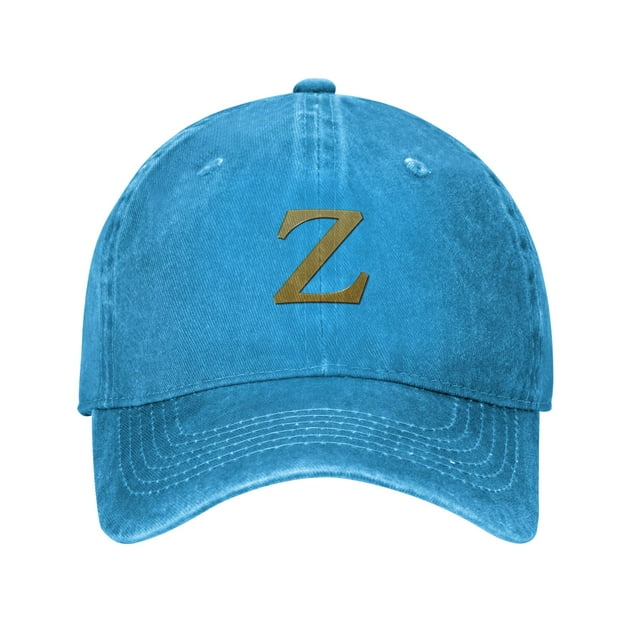 ZICANCN Casquette de Baseball Réglable Femmes, Chapeaux Alphabet Z Pattern pour Hommes Adulte Lavé Coton Denim Baseball Caps Mode, Bleu