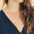 thumbnail image 3 of Gem Stone King 18K Rose Gold Plated Silver Swiss Blue Topaz Pendant with Chain Set with Moissanite (2.05 Cttw), 3 of 4