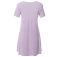 thumbnail image 2 of FashionOutfit Women's Solid Round Neck Short Sleeves Dress with Side Pocket, 2 of 5
