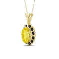 thumbnail image 4 of JewelersClub Silver Necklaces for Women –Silver Necklace for Women 14K Gold Plated Silver – Yellow Sapphire Necklace Centerpiece, Black Diamond Accents – Hypoallergenic Pendant, 4 of 4