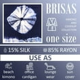 thumbnail image 4 of Brisas Shibori Tie and Dyed Navy/White Beach Cover Up for Women Used as Swimsuit, Cardigan, Kimono for Super Soft Loungewear, Travel and Holiday - Donut Pattern, 4 of 4