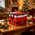 thumbnail image 2 of huayou Collapsible Christmas Storage Bin, Christmas Theme Printed Fabric Organizer Box with Zipper, Holiday Storage Container for Decorations, 2 of 6