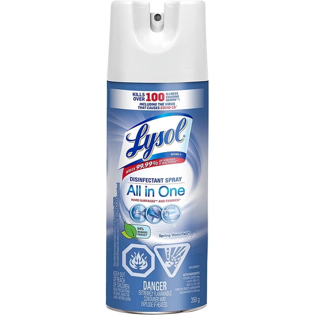 REC02845 - Spray desinfectante marca LYSOL, Cascada de primavera, Líquido, 12 oz. Lata de aerosol