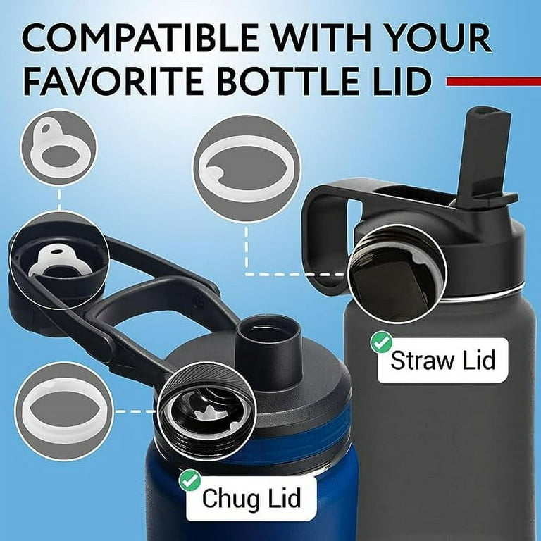 BOSORIO 4 Pack Gaskets Compatible with ThermoFlask 16oz 24oz 32oz 40oz  Water Bottle with Straw Lid, Replacement O Ring Rubber Seals Part（Not for  Spout